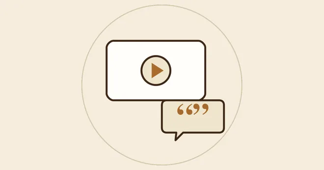 Un lettore video con una citazione